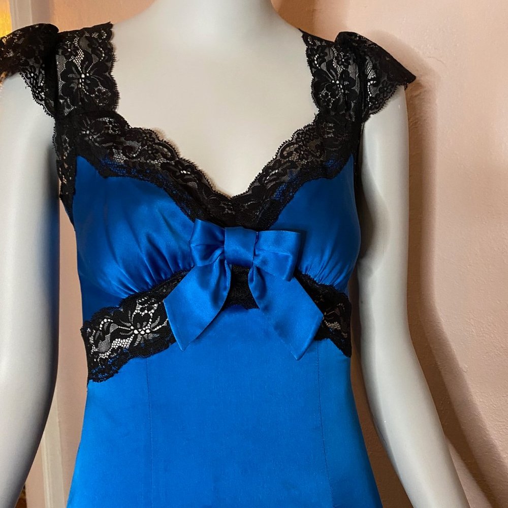 VTG BETSEY JOHNSON iconic slip dress silk w lace 2